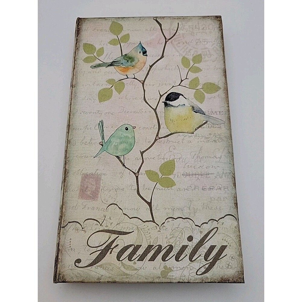 Bird Keepsake Decorative Storage Secret Book Box Old Look "Family" 8¼"x5"x1⅛”